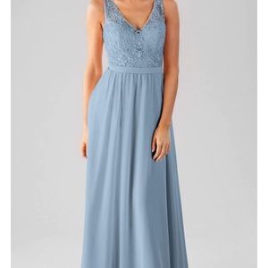 Kennedy Blue Dress Betsy Slate Blue size 14 altered for 5 foot 3 with flats